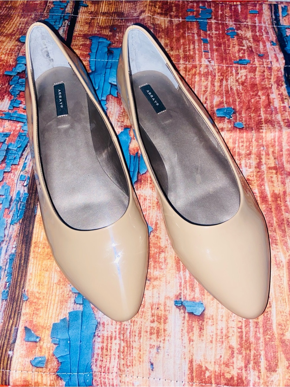 Array Nude Patent Pointed-Toe Flats
